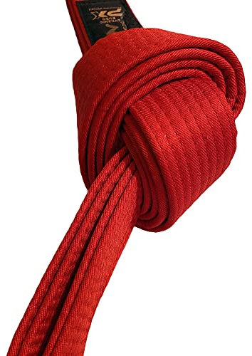 TEKKA BUDO Kampfsport Gürtel - Rot 220 cm Länge, 4 cm Breite - Karate, Judo, Taekwondo, Jujutsu, Kickboxen, Ninjutsu, Rotgurt