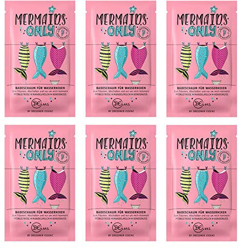 6er Pack Dresdner Essenz Badeschaum Mermaids only 6 x 60 g Badezusatz vegan