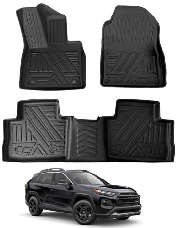 YEE PIN RAV4 2023 Fussmatten fußmatten Kompatibel mit Toyota RAV4 2019-2023 2024 Langlebiges und verschleißfestes Kompletter Satz RAV 4 Fußmatten wasserdicht und rutschfest
