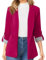 L9WEI Blazer business élégant à revers pour femme - Couleur unie - Manches longues, Rose chaud, XXL