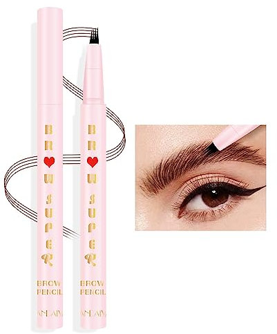 Anglicolor Augenbrauenstift,Flüssiger Augenbrauenstift mit Mikro-Gabelspitze,Langlebiger Microblading Augenbrauenstift,Wischfester Augenbrauenstift für Kreieren Natürlicher Brauen (01)