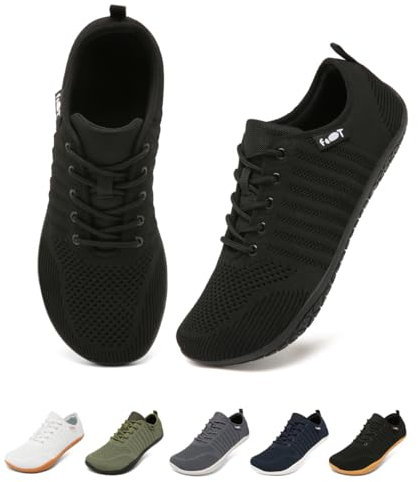 Merdoo Barefoot Shoes Femme Chaussures Pieds Nus Baskets Minimalistes Homme Large Chaussures de Marche Noir 39