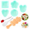 MLRYH Kit de Moldes para Onigiri, 8 Piezas - Molde para Sushi Onigiri DIY, Molde de Bolas de Arroz con Paleta y Pincel de Cocina (Verde)
