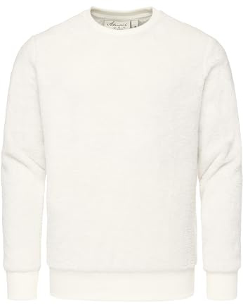 Amaci&Sons Herren Sweatshirt Pullover Teddy Plüsch Pulli Sweatjacke Hoodie Rundhalsausschnitt 4077