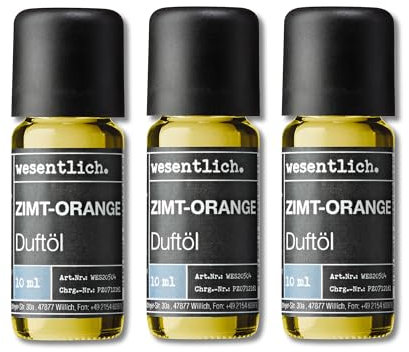 wesentlich. Duftöl Set - harmonische Duftkompositionen für Duftlampe, Diffuser und Kerzen – 3er Set Zimt-Orange