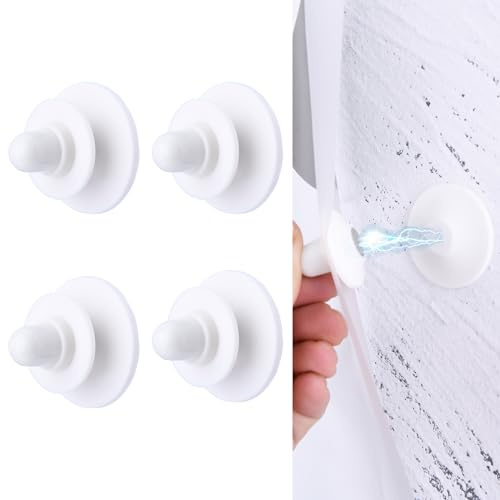LEKUSHA Magnetische Duschvorhang-Clip für die Seite, Pin im Vorhang, Spritzschutz, Weiß, 4 Stück