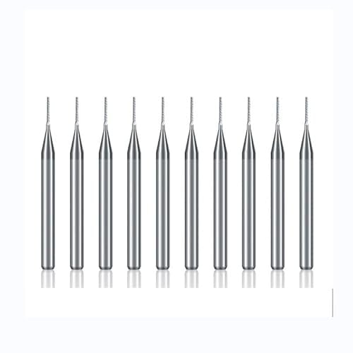 10 Stück Wolframstahlkarbid Schaftfräser, Gravierbits Für Fräsmaschine, PCB, CNC, Verschiedene Größen 0.1mm - 1.0mm (Größe : 10pcs 0.1mm)