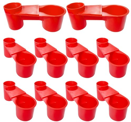 Cyrading 10 Pcs Bird Drinker Feeder Plastic Soda Pop Water Bottle Cup Pigeon Water Bottle Feeder for Cage for Chicken Pigeons Birds (Plastics, 10pcs)