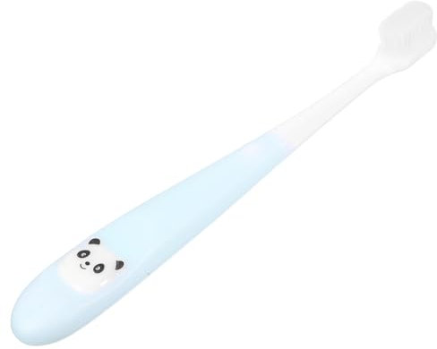 minkissy 1 x Panda-Zahnbürste für Kinder, Zahnpflege-Werkzeug, Borsten, Zahnbürste, Kinder-Zahnbürste, Reisezahnbürste, Haushalt, PP, Kleinkinder, Weiß