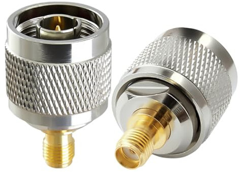 ACONRFTOL 2-Pack N-Typ auf SMA Adapter N Stecker auf SMA Buchse RF Stecker Koaxial Adapter für WiFi Antenne Verlängerungskabel CCTV