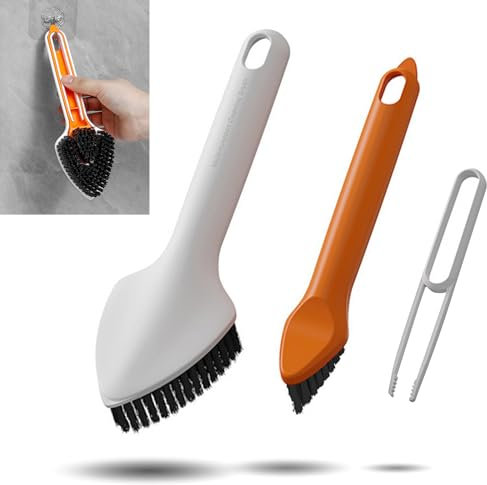 Spazzola per Pulire Doccia, 3 in 1 Spazzola per Fughe Doccia, Spazzola per Fughe Pavimento, Spazzolina per Pulire le Fughe Adatto per Bagno Vasca Cucina Parete Lgienica Basamento Piastrelle