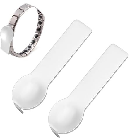 Bwetomk 2pcs Double-Sided Italian Bracelet Link Tools, 9mm Italian Charm Opening Tool Thumb Style Stainless Steel Bracelet Helper Tool Metal Jewelry Openers for Nomination Adding and Removing Charms