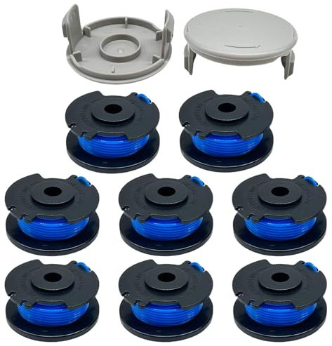 Zzunkn AC14RL3A String Trimmer Replacement Spool for Ryobi, 11ft 0.065 Auto Feed Cordless Weed Eater Spools for Ryobi One+ 18-Volt 24V 40V Cordless Trimmers(8 Spools + 2Caps)
