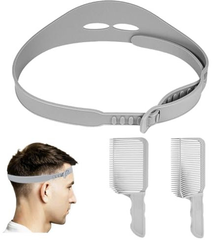 Haarschneidekamm, Haarschneide Hilfe Set Mit Verstellbare Haarschneide Schablone, übergang Kamm Für DIY Home Haarschnitte Haare Selber Schneiden grau
