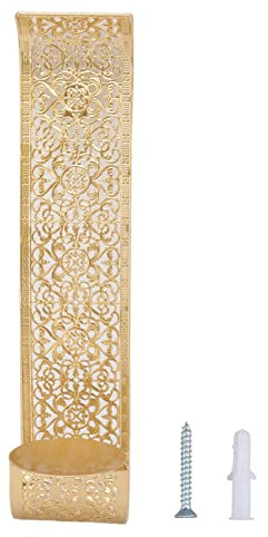 Kerzen-Wanddekoration, Goldener Kerzenhalter zur Wandmontage, Goldener, ausgehöhlter Schnitz-Wandlampen-Kerzenhalter, exquisit, verwendet für die Wanddekoration im Innenbereich