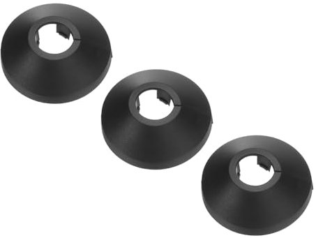 PATIKIL Cache Tuyau Radiateur, 3pcs Manchons de Tuyaux d'Eau en Plastique PP pour 0,63/16mm, Décoration Écussons Coffrage Rosace Tuyau Chauffage Plomberie Chaudière Poêle Mural, Noir