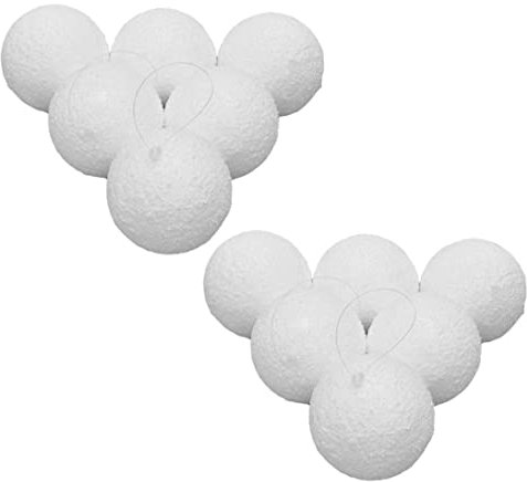 Jeorywoet Weihnachtsbaum Baubles, Weihnachten gefälschte Schneebälle bruchsicher hängende Schneeball -Ornamente Weihnachtsbaum Baubles, Weihnachtsschneeball, 12pcs 4 cm