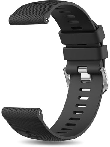 Vancle Uhrenarmbänder Silikon, Uhrenarmband 18mm 20mm 22mm, Armband mit Klassischer Schnallenverstellung, Wasserdichtes Sport Ersatzarmband für Damen Herren, (20mm Schwarz)