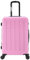 Flexot® F-3045 | Koffer mit V-Erweiterung | Alu-Teleskopgriff | 360° Räder leise rollend | Reisekoffer | Trolley | Aufgabegepäck | (Rosa, L, mittlerer Koffer)
