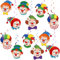Clown Girlande Karneval, 12 Stück Spiral Girlanden mit Clown Motiv Karneval Luftschlangen für Deckenhänger, Hängedeko Partydekoration Hängegirlanden, Clown Deko für Karneval, Zirkus Deko