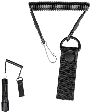 Paracord Tactical Lanyard,Cordon Tactique en Spirale,Porte-clés Élastique Paracord,Ressort Hélicoïdal Keychain avec Mousqueton,pour La Pêche,Accrocher des Clés,Randonnée,Chasse,L'alpinisme,Noir