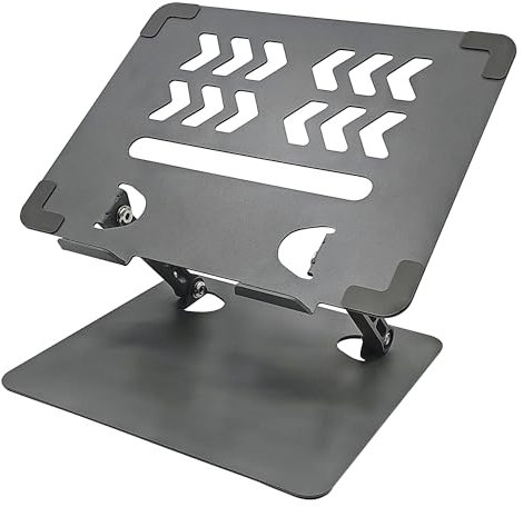 Musiin Home Studio Small Desktop Mixer Stand, Aluminum Portable Folding Heat Dissipation Lift Stand, Compatible with Nektar Panorama CS12, Rode RODECaster Pro II, Tascam Mixcast 4 (Gray)
