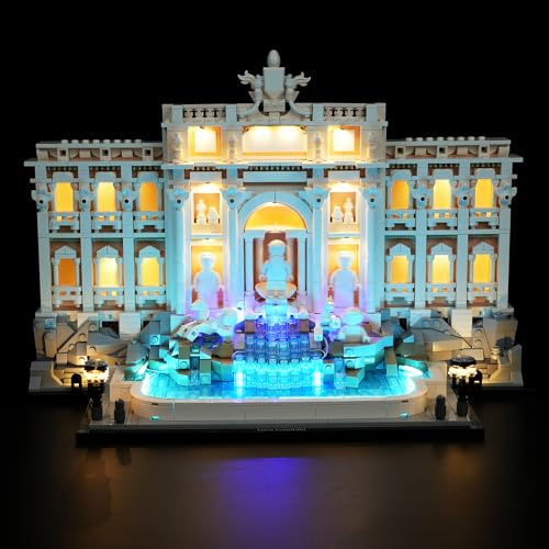 Rorliny LED Light Kit for Lego Trevi Fountain, Compatible with Lego Architecture Rome 21062 - Creative Light Set, Lights Only, No Models