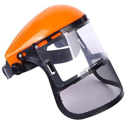 YsXoWiui Chain Saw Face Shield Protective Hat Sturdy, Guards Forestry Face Shield Chain Saw Protective Shield for Farming Weeding, Orange
