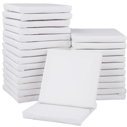 CHUEHKAK Mini Leinwand 10x10cm, 26 Stück Keilrahmen Set