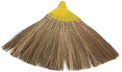 Anneome Replaceable Plastic Broom Head with Dense Bristles for Indoor Outdoor Floor Cleaning Miscanthus Sweeper Part for Home Kitchen Office School Factory Use