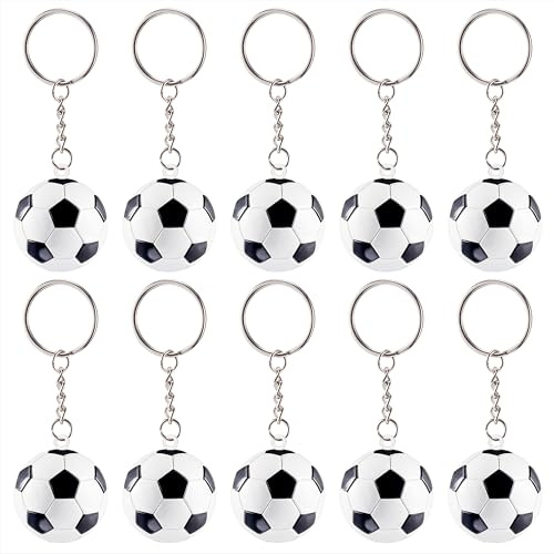 Porte Clef Ballon de Foot 10 Pièces Mini Football Porte-Clés, Balles en Mousse Foot avec Porte-Clés pour Décoration de Sac à Dos, Cadeau D'Anniversaire, Carnaval Récompense, Remplisseurs de Sac