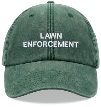 Lawn Enforcement Baseball Cap Vintage Washed Unisex Dad Hat Adjustable