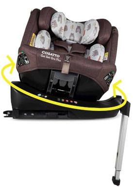 Cosatto Get Set GRO Plus i-Size 360 Car Seat with ISOFIX 0-12 Years, 360 Swivel Rotation, ADAC Testing, Group 0+123, ERF (Bear Hug)
