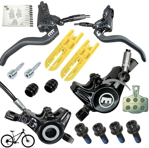 F26 Original MT4 Hydraulische Fahrrad Scheibenbremse MTB Ebike Tour City Vorne + Hinten 160cm kompatibel mit Magura 7.S, 7.P, 7,R Bremsbelägen entlüftet als Set