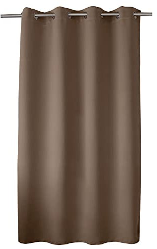 ED ENJOY HOME Rideau Obscurcissant avec Œillets argentés, Marron Vison, 140x180cm, 100% Polyester, Tissu Certifié Oeko-TEX, Collection Réglisse