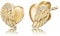 Engelsrufer Damen Ohrringe Ohrstecker Herzflügel aus vergoldetem Sterling Silber, Steckverschluss, besetzt mit 6 weißen Zirkonia Steinen, nickelfrei, 9mm, ERE-LILHEARTWING-STG