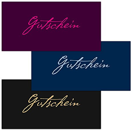 30 Gutscheine Gutscheinkarten Geschenkgutscheine – edel neutral 3 Motive im Mix