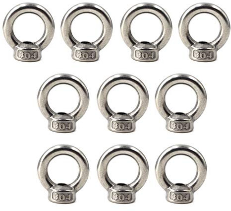 M6 ösenmutter 304 edelstahl Ringmuttern (Packung mit 10)