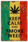 Yooce Keep Claim and Smoke Weed Marijuana Leaf Metal Tin Sign Cannabis Weed Iron Painting Reefer Grass Wall Art Poster 12 X 8