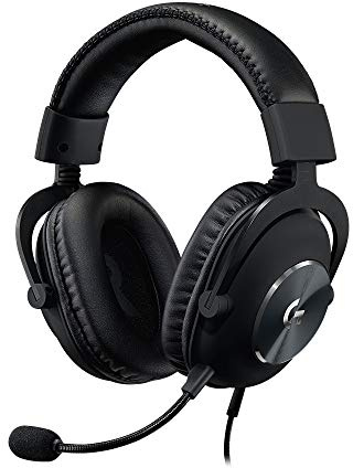 Logitech G Pro X Wired Gaming Headset: Blue VO!CE Detachable Boom Mic, DTS 7.1, 50 mm Drivers, USB/3.5mm Aux, Spare Memory Foam Ear Pads, USB DAC & Bag Included - Black