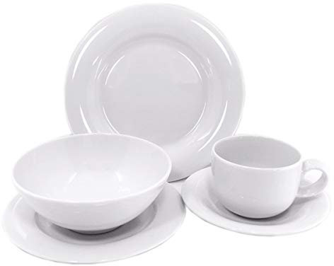 30tlg. Frühstücks Set Porzellan weiß