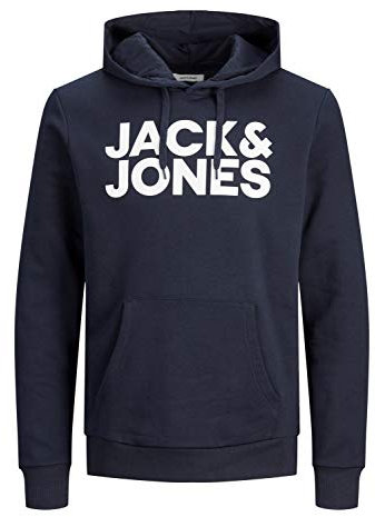 Jack & Jones NOS Men's Jjecorp Logo Sweat Hood Noos Hoodie, Blue (Navy BlazerBlau), Large