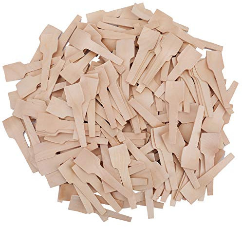 Bekith Mini-Holzlöffel für Bastelarbeiten, Bio-Zuckerschrubben, Verkostung und Proben, 300 Stück