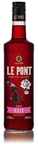 Griechischer Aperitif Rosenlikör | Süßer Rosen Likoer, Rosengeschmack (700ml) Glas Flasche