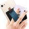 Sinjimoru Phone Grip Card Holder with Kickstand, Secure Stick-On Card Holder for iPhone. Sinji Pouch B-Grip Silicone Teal
