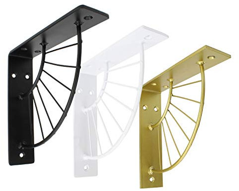 Natural Goods Berlin 2X Regalhalter Sonnenallee | Design Regalträger Wandregal Regalstütze Metall Konsole Draht | Hängeregal (180mm, Schwarz)