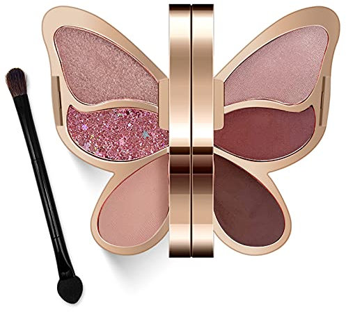 Erinde Butterfly Lidschatten-Palette Make-up, matt schimmernde Metallic Augen Makeup Palette, natürlich aussehende, mischbare, langlebige, wasserfeste Lidschatten-Palette for Thanksgiving