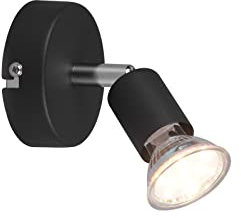 meineWunschleuchte Kleiner Metall Wandstrahler Schwarz Spot schwenkbar, Höhe 11cm