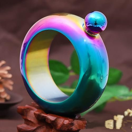 Bracelet de hanche en acier inoxydable avec flasque de 100 ml d'alcool, whisky, liqueur, bijoux pour fête (coloré)