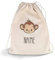 GRAVURZEILE Bedruckter Turnbeutel - Tier mit Wunschnamen - personalisiert mit Namen - Sportbeutel Rucksack Daypack Gymbag mit Kordelzug - für Sport & Freizeit - 12l 33x45 cm - Farbe: Affe